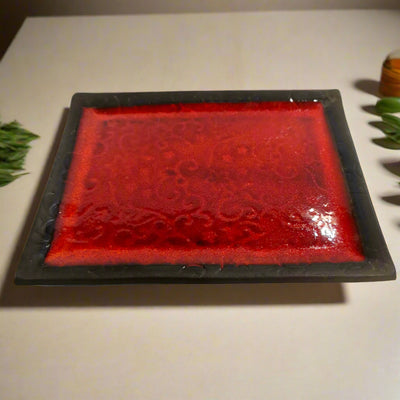 מגש מלבני באדום 17X21