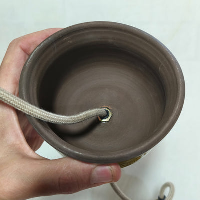 מנורה תלויה, גוף תאורה תלוי תקרה, אהיל לתקרה- צהוב חרדלי