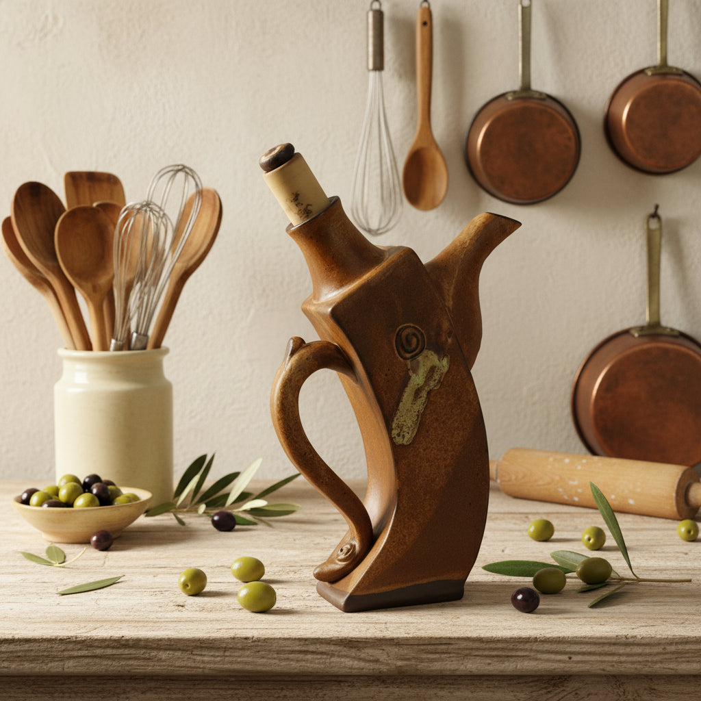 קומקומון נטוי לשמן זית בחום מט