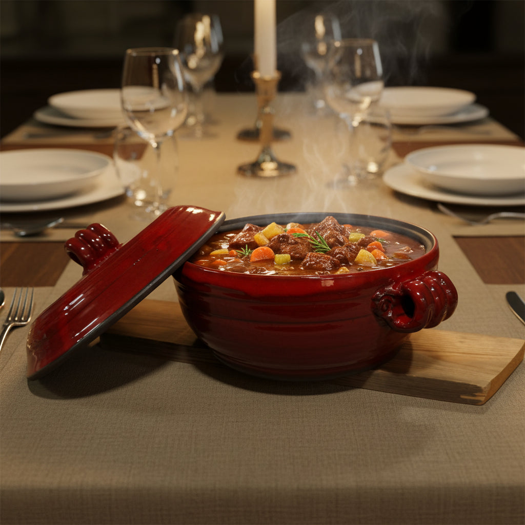 קדירה, סיר באדום,  2.5 ליטר, לבישול בתנור / מיקרוגל