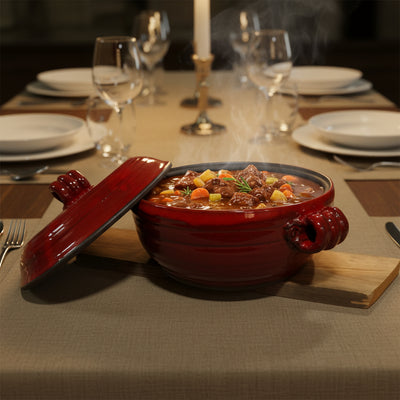 קדירה, סיר באדום,  2.5 ליטר, לבישול בתנור / מיקרוגל