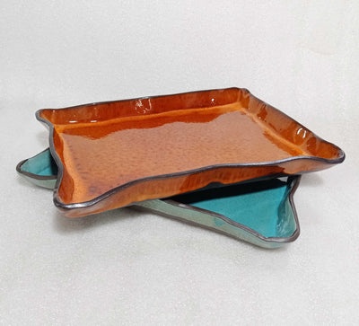 מגש מלבני,23X33, בחרדל, כתום או כחול לבחירה