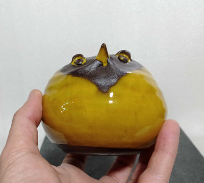 ציפור קרמיקה שמנה בחרדל
