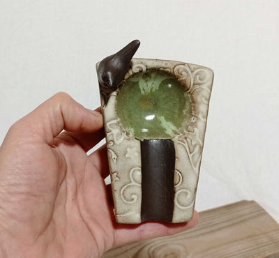 מאפרה לסיגר בקרם וירוק