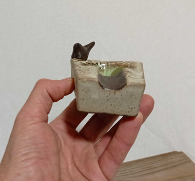 מאפרה לסיגר בקרם וירוק