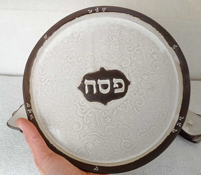 צלחת פסח בשמנת עם קעריות/ קערת סדר
