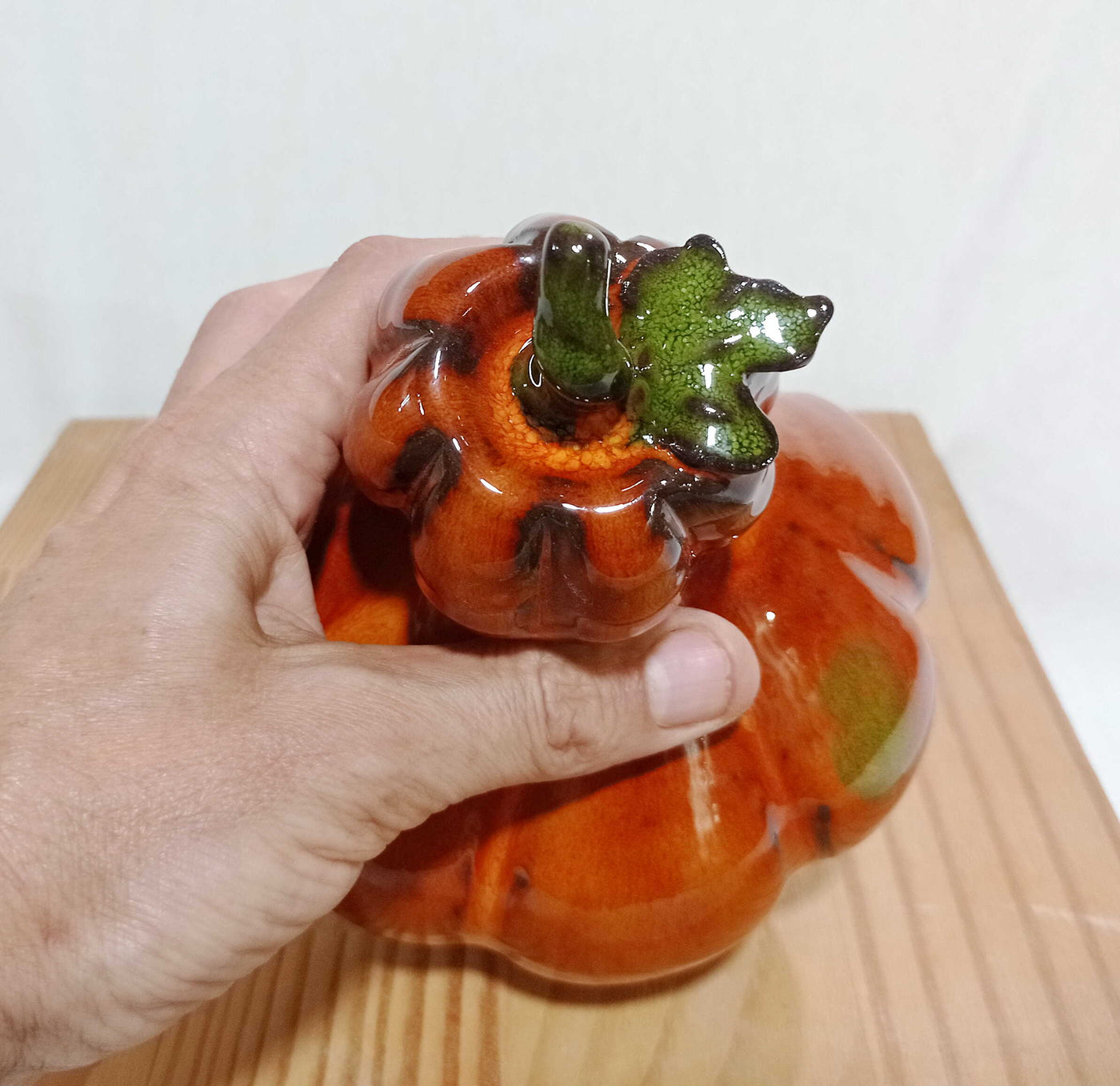 דלעת קרמיקה בכתום 17 ס"מ גובה