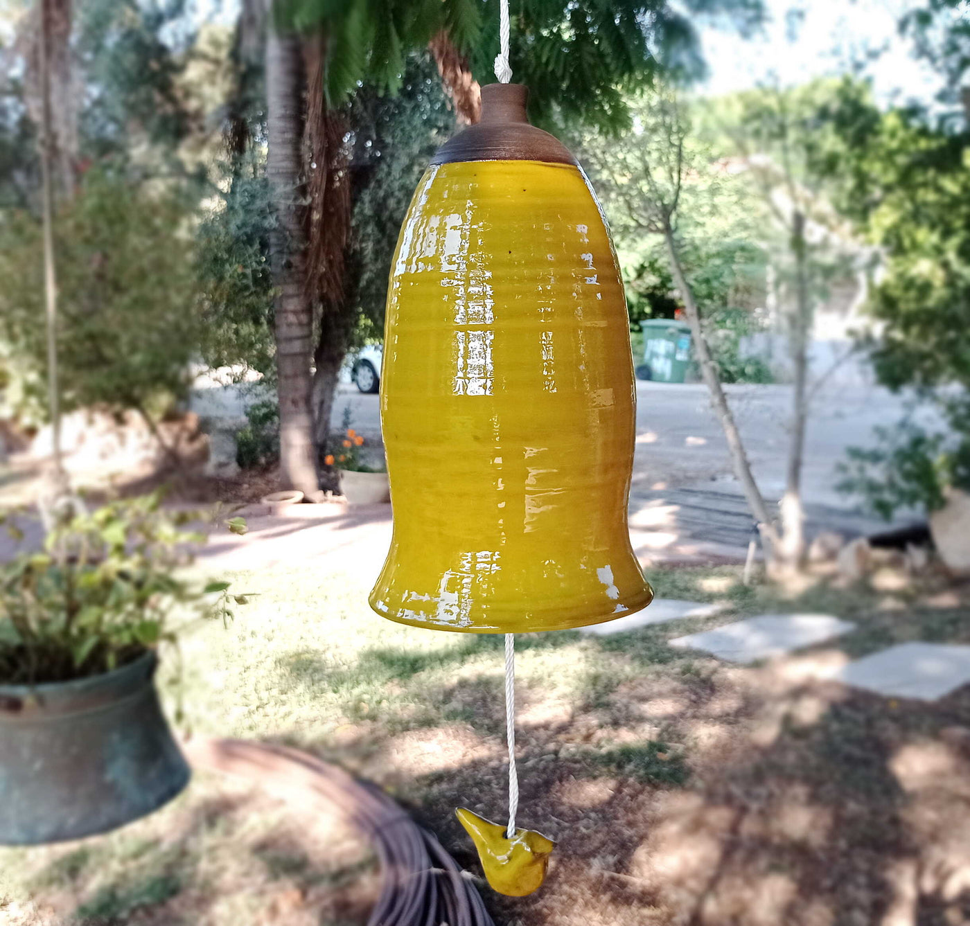פעמון רוח ענק צהוב /27 ס"מ