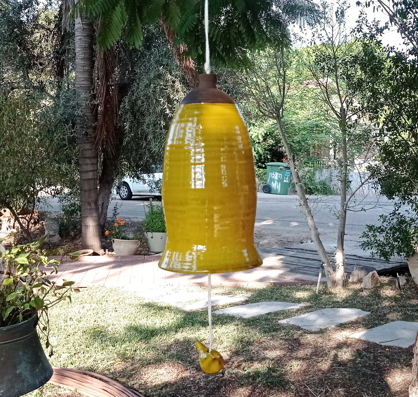 פעמון רוח ענק צהוב /27 ס"מ