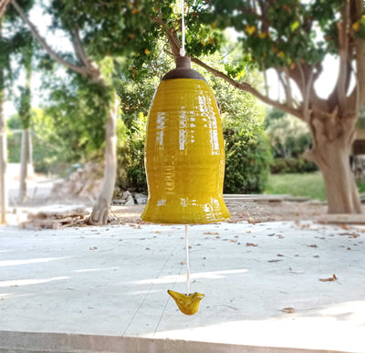 פעמון רוח ענק צהוב /27 ס"מ