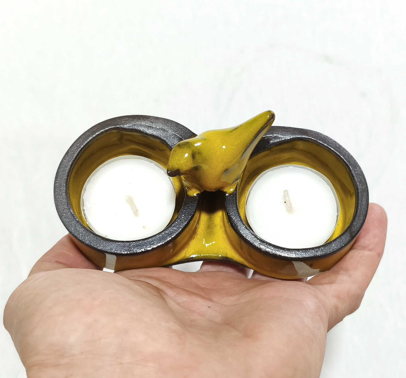 כלי לזוג להבונים עם  ציפור, פמוטים