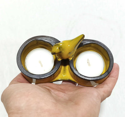 כלי לזוג להבונים עם  ציפור, פמוטים