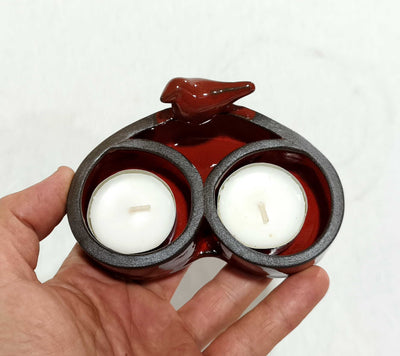 כלי לזוג להבונים עם  ציפור, פמוטים