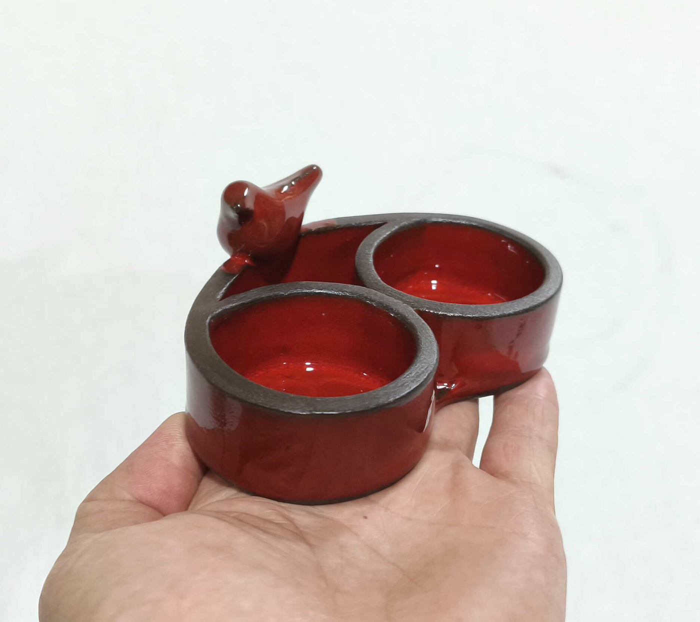 כלי לזוג להבונים עם  ציפור, פמוטים