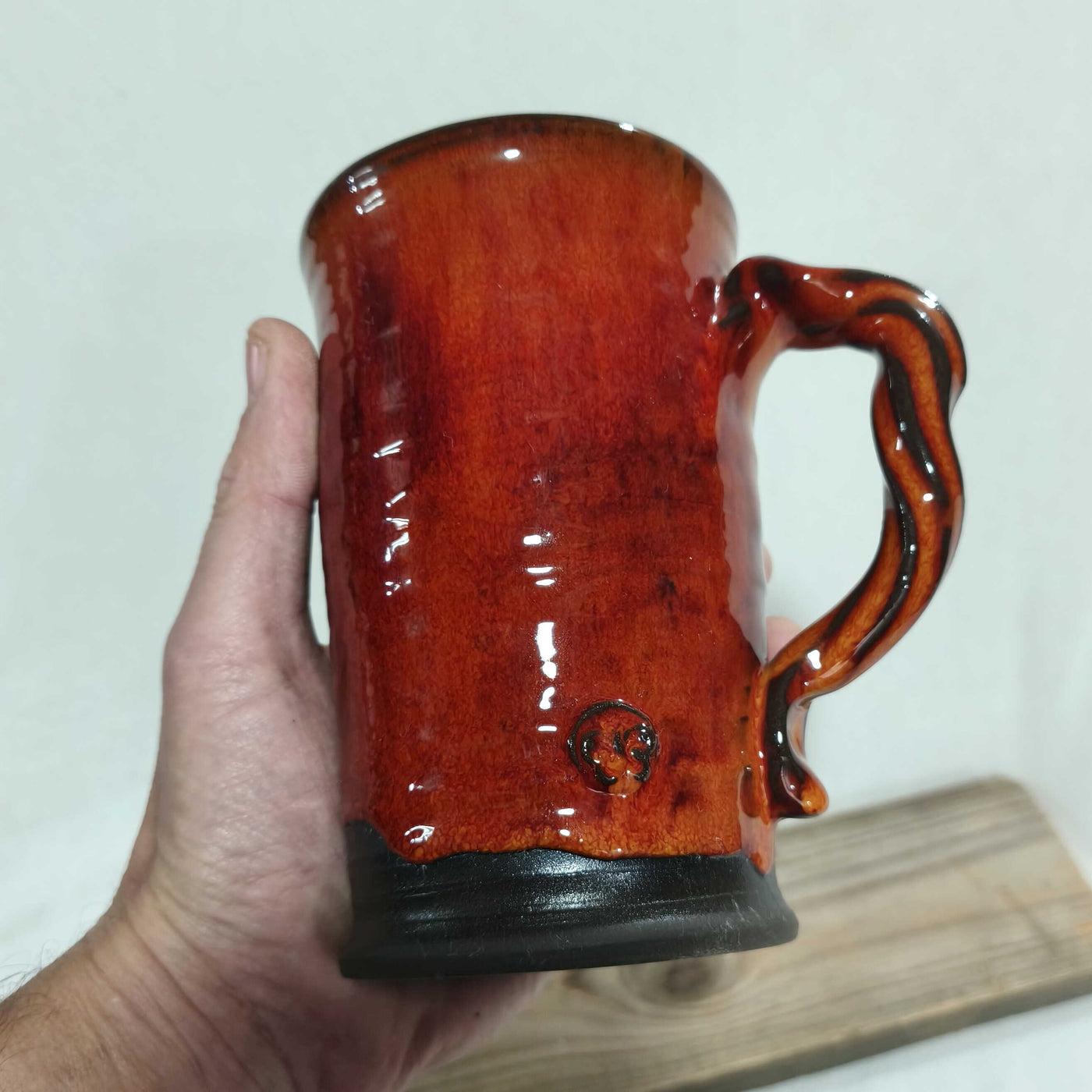 ספל כתום כהה גדול, 700 מ"ל