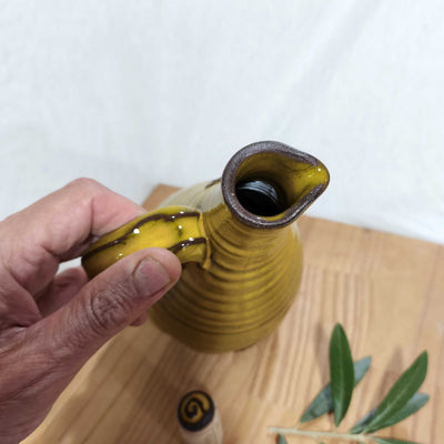 כלי לשמן זית צהוב חרדלי 750 מ"ל