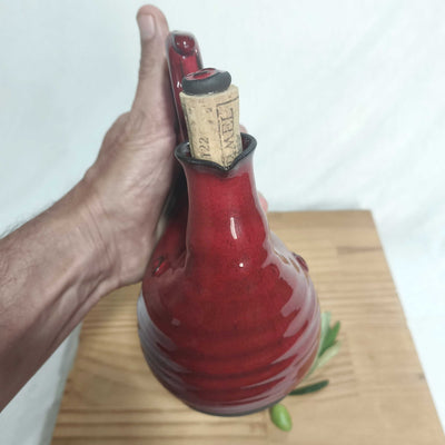 כלי לשמן זית  באדום