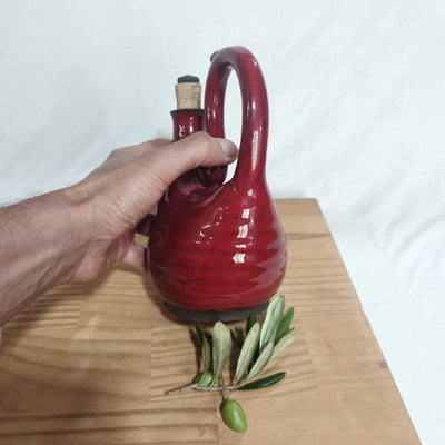 כלי לשמן זית  באדום