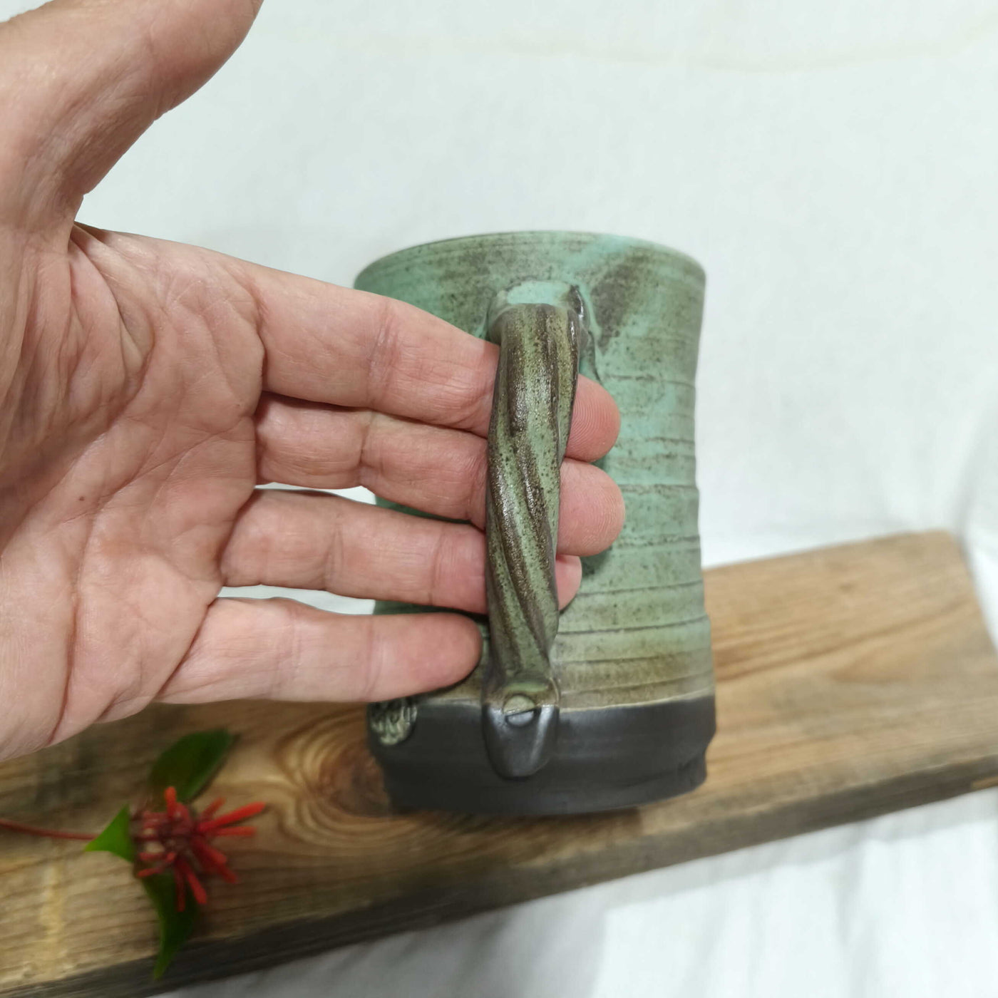 ספל גדול לקפה , 550 מ"ל, טורקיז  אפרפר מט