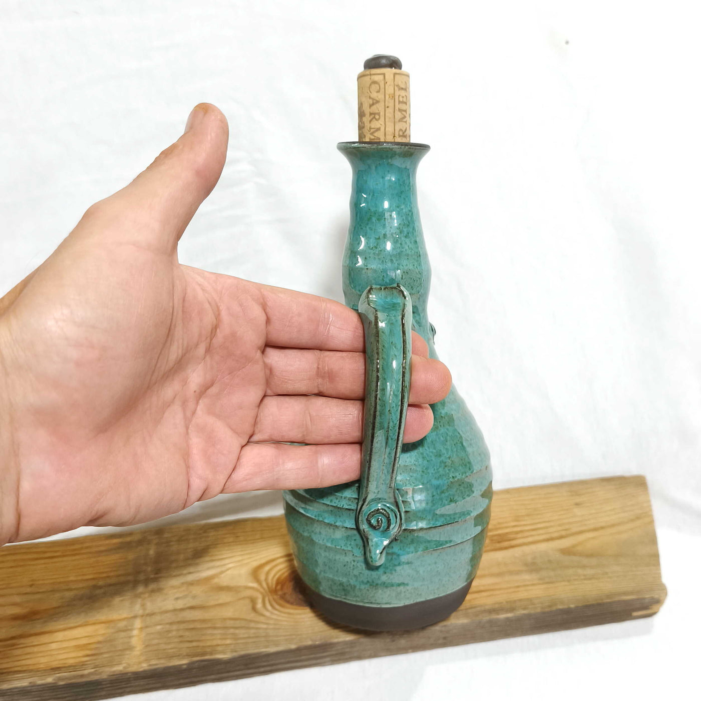 כלי לשמן זית כחול ירקרק 600 מ"ל