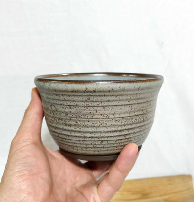 קערית למטבלים באפור ירקרק,  קוטר 15  ס"מ