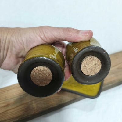 סט מלח פלפל על מגשון, חרדל