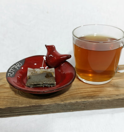 כלי לשקית תה, עם ציפור, במבחר צבעים