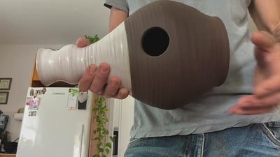 udu drum, תוף אודו  עם תחתית עץ-תוף חרס