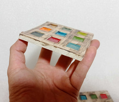 4  אריחים,10/10,  אריחי קרמיקה ,קוביות צבעוניות,