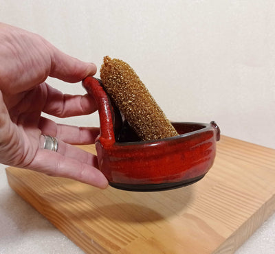 כלי לספוגית ,אדום בורדו/ ספוגית כלים