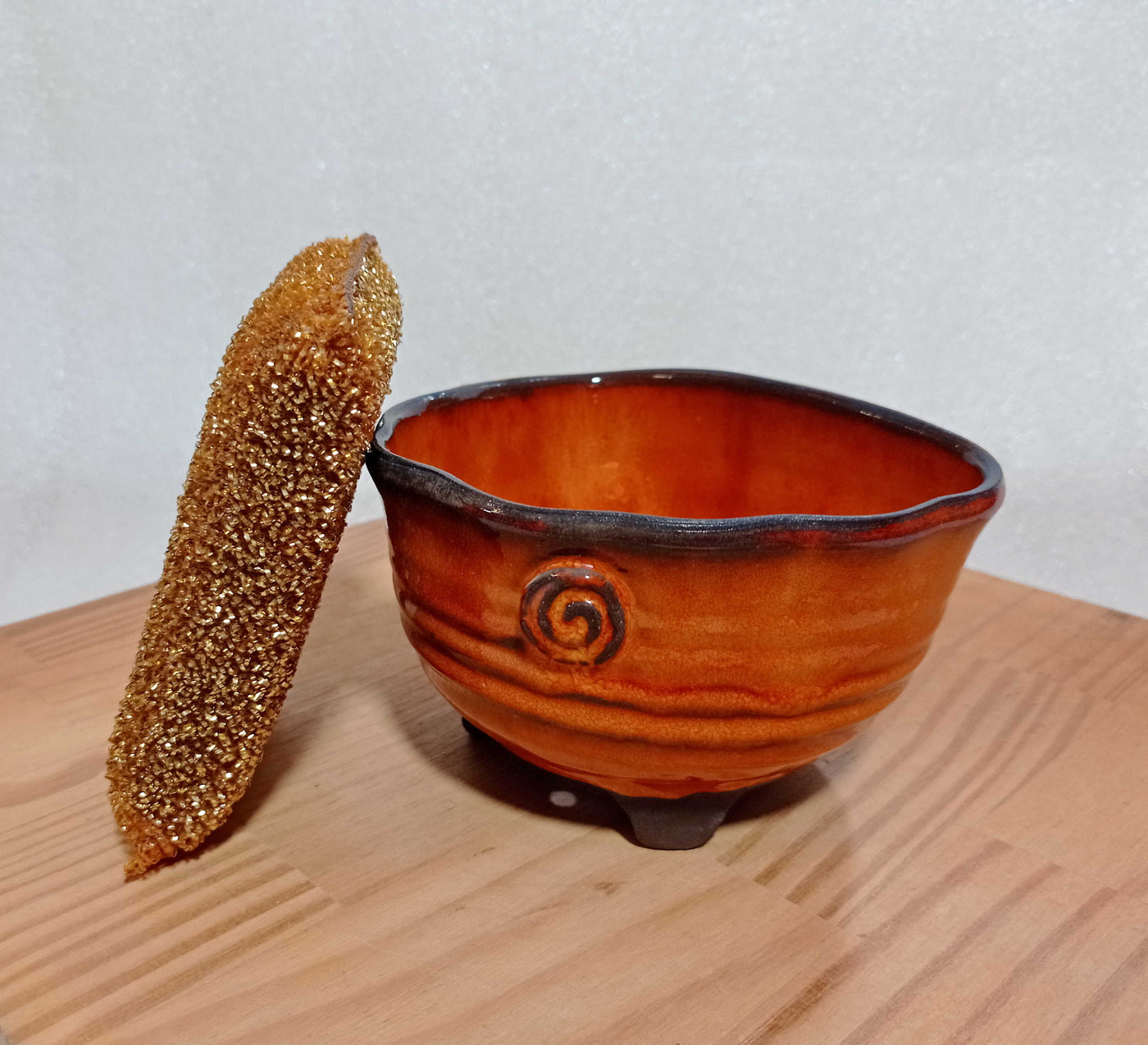 כלי לספוגית כתום ,ספוגית כלים