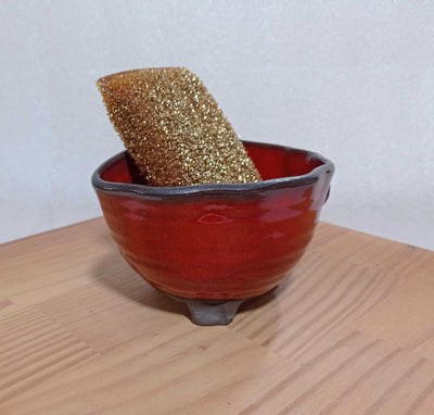 כלי לספוגית באדום ,ספוגית כלים