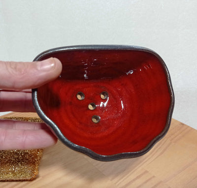 כלי לספוגית באדום ,ספוגית כלים