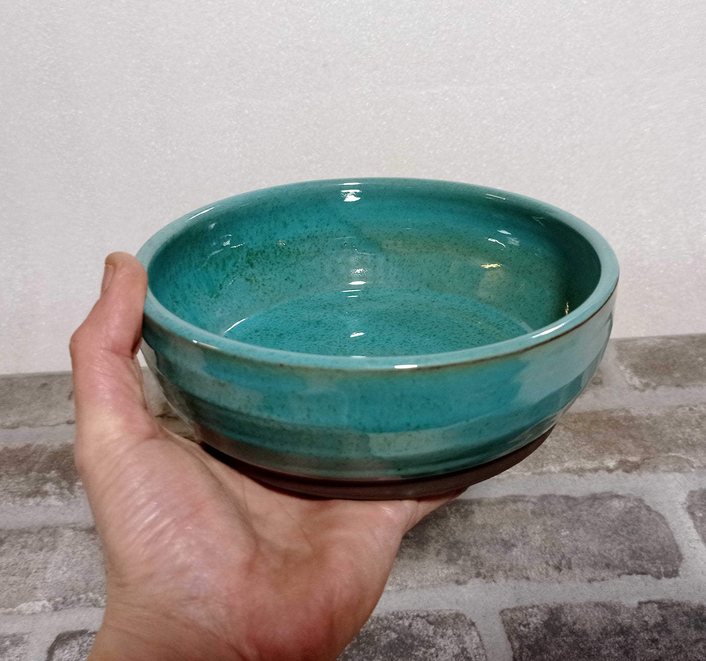 קערית הגשה שטוחה בכחול ,  קוטר 19 ס"מ