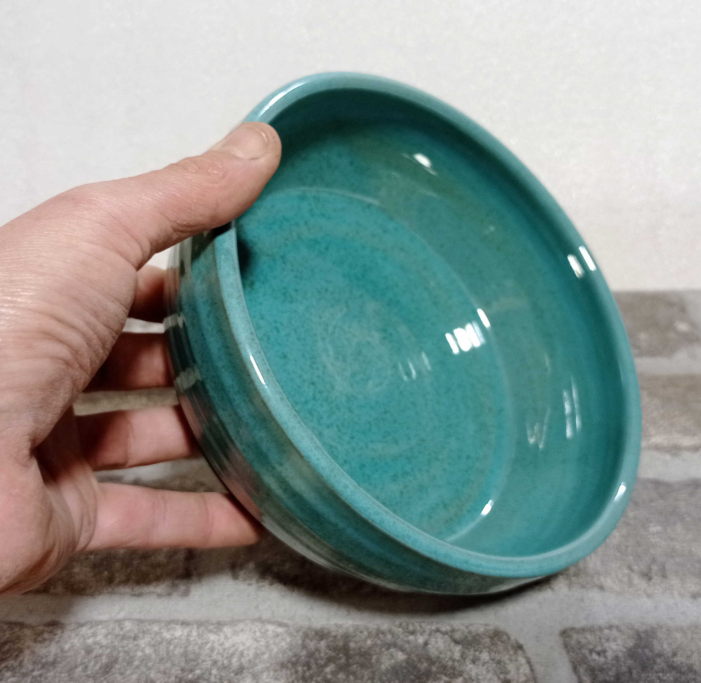 קערית הגשה שטוחה בכחול ,  קוטר 19 ס"מ